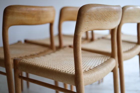 Image 1 of Set aus 6 Esszimmerstühlen, Modell 75, Niels Otto Møller