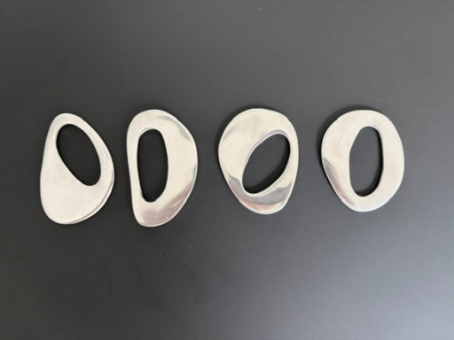 4 moderni anelli portatovaglioli in acciaio inossidabile – tafelaccessoires, rvs