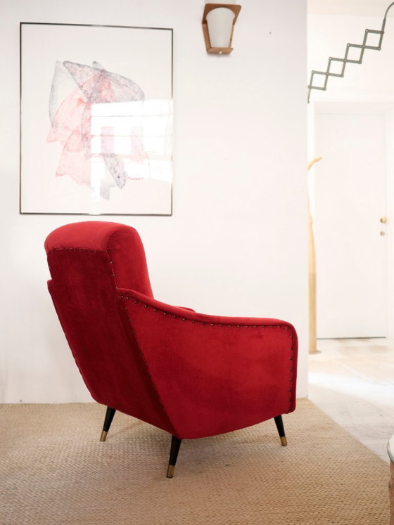 Image 1 of Italienischer Sessel, Vintage-Design aus den 1950er Jahren (Mid-Century).