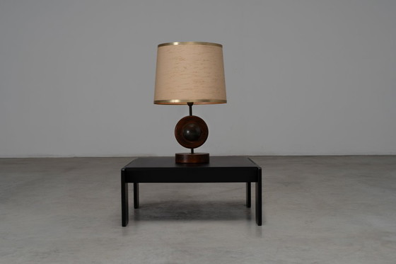 Image 1 of Rare lamp, wood and brass, 1960s, Made in Italy