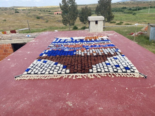 Kleurrijk Marokkaans Beni Ourain-tapijt 300 x 200 cm – Handgeweven wollen Berber-tapijt