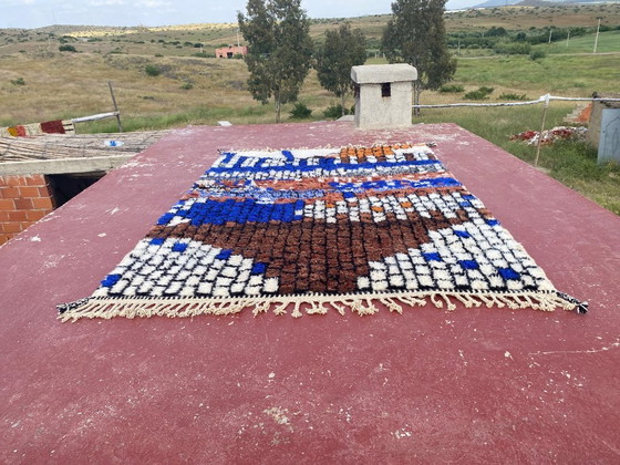 Image 1 of Kleurrijk Marokkaans Beni Ourain-tapijt 300 x 200 cm – Handgeweven wollen Berber-tapijt