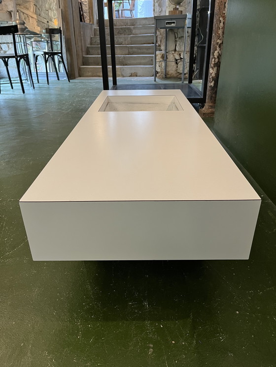 Image 1 of 70s White Formica Planter Table Made by Roche Bobois