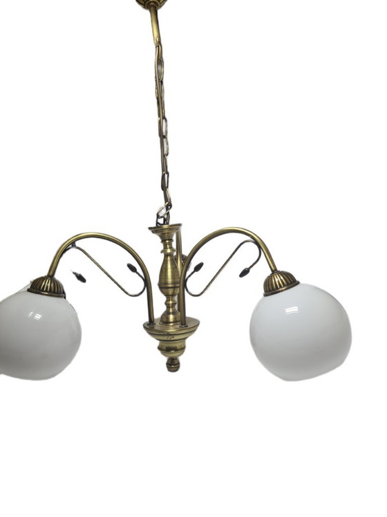 Lampadario Art Nouveau, Polonia, anni '70 – Glass, Metal (photo 4 of 14)