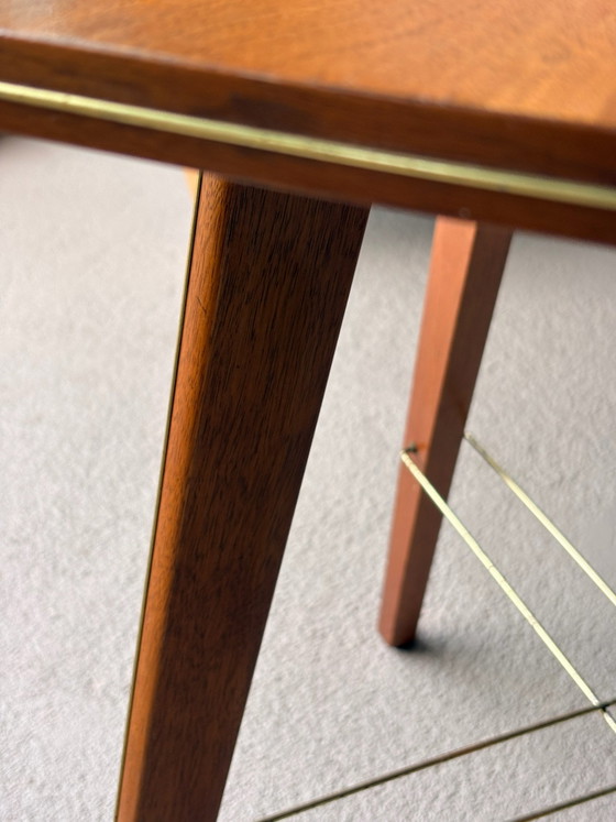 Tavolino - noce con connessione a croce in ottone – Tavolini, Legno (photo 5 of 5)