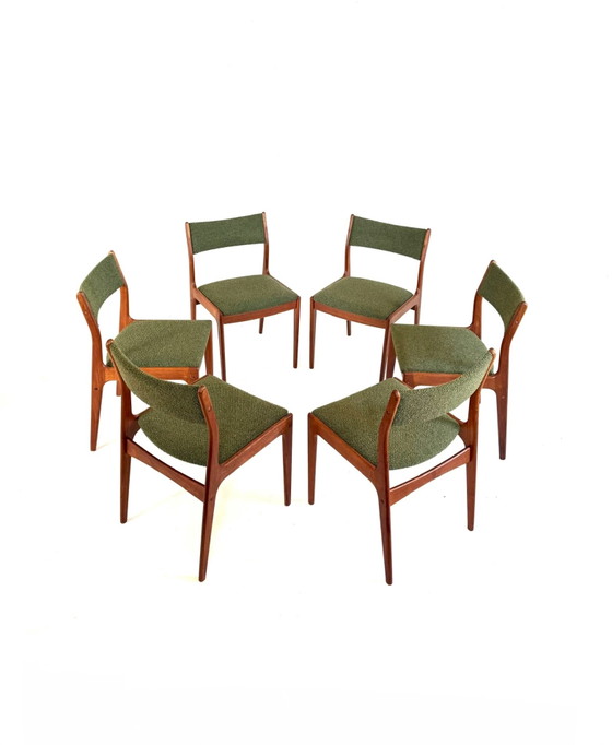 Image 1 of 6x gerestaureerde eetkamerstoel, Johannes Andersen ‘60