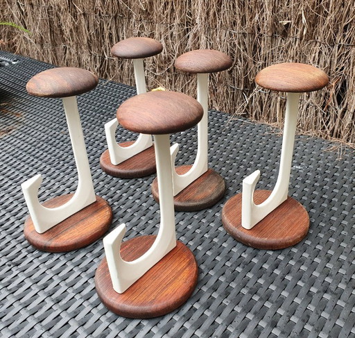 Lot de 5 crochets muraux Schönbuch – kapstokken, Metal, Wood