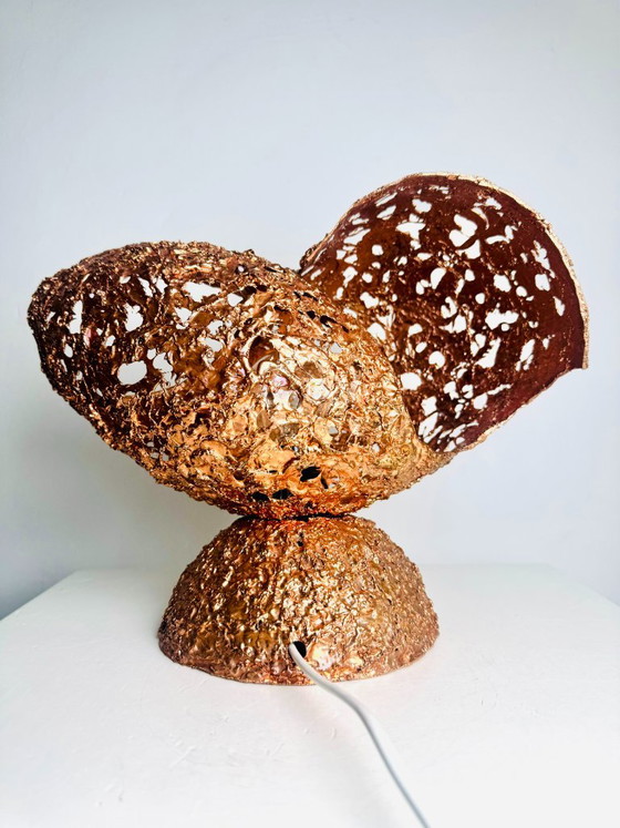 Sculptural Table Lamp in Copper by Aimo Tukiainen for Oy Moonlight, Finland, 1970s (photo 8 of 9)