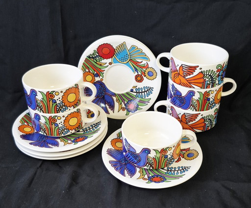 Villeroy & Boch Acapulco - 6 tazas de café y platillo (logotipo azul)