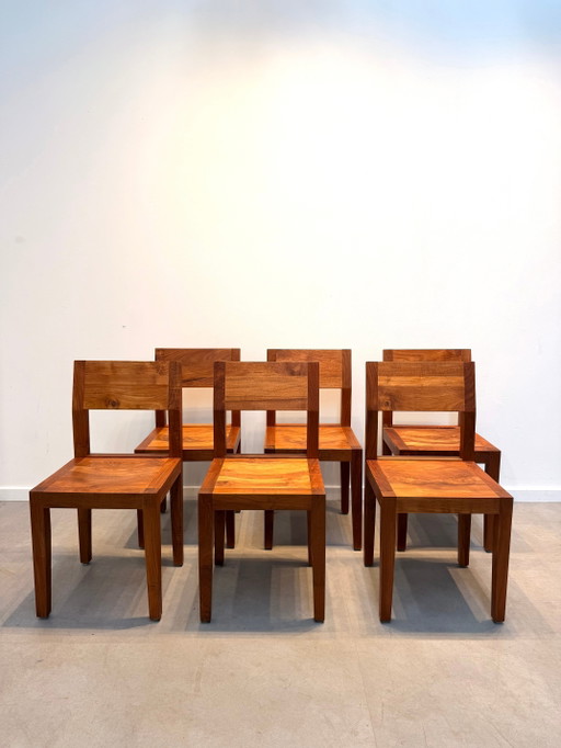 Solid Teak Dining Chairs – Set of 6 – eetkamerstoelen