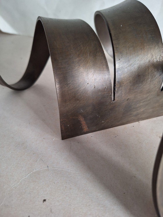 Image 1 of Ferart Canada Brutalist ijzeren 3 armige Pijler kandelaar. Uit één stuk. 