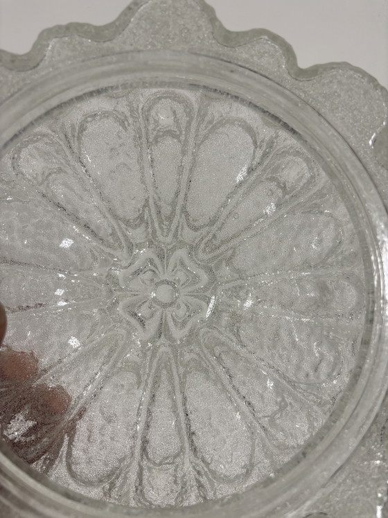 Image 1 of Vintage Ijsglas Plafonnière "Morgenstjerne" Iced Flower– West-Duitsland