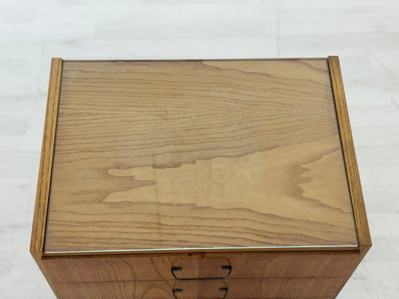 Image 1 of Nachtkastje, ladekast, bijzettafel in mid-century modern stijl, vintage