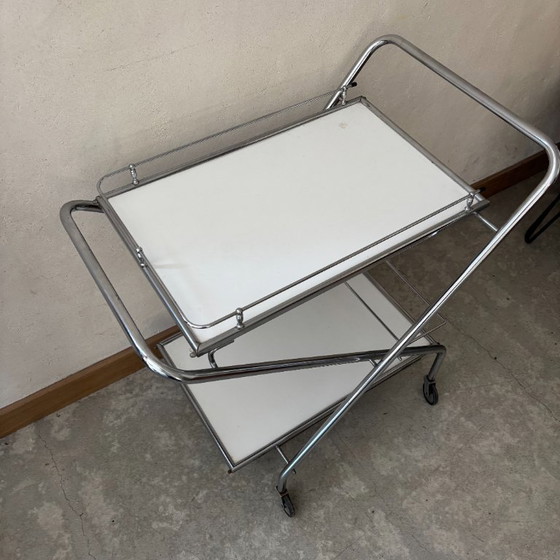 Image 1 of Vintage opklapbare serveerwagen