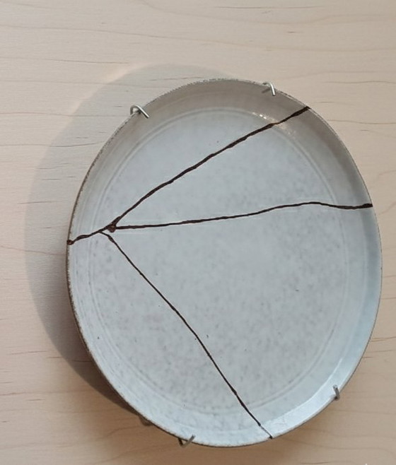 Image 1 of FR: Wand-Diptychon „Otherwise“ – Traditionelles Kintsugi Urushi BENGARA