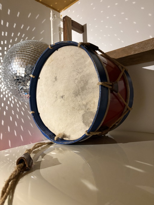 Tambour vintage – decoratieve objecten, Leather, Wood