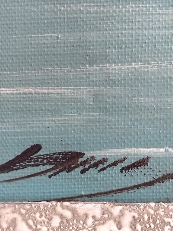 Image 1 of Vintage schilderij – Landelijk landschap – Cottagecore-stijl