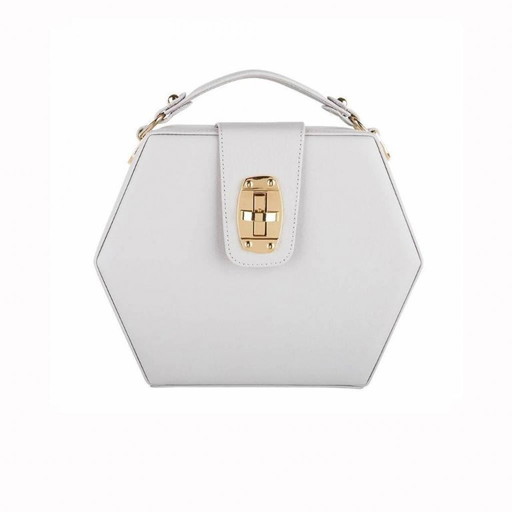 Borsa Charlee di Bordon, in morbida pelle grigia.