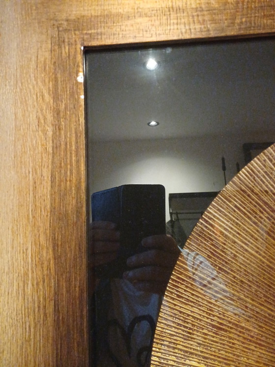 Image 1 of Gouden wandschilderij met relief cirkel Vierkant 90x90 aanschaf was rond de €300