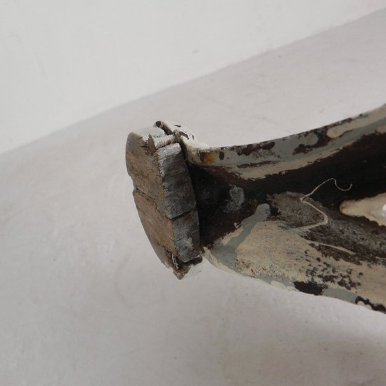 Image 1 of Mesa de bistró con patas de hierro fundido y tablero de mármol, década de 1920.