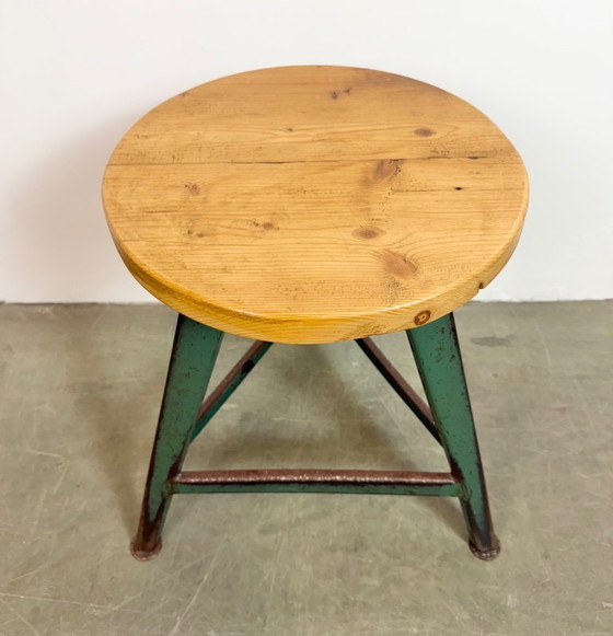 Image 1 of Green Industrial Workshop Stool, 1960s