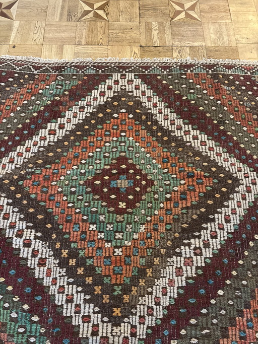 Rare Caucasian Kilim with embroidery, 195x300 cm – vloerkleden en tapijten, Wool (photo 2 of 7)