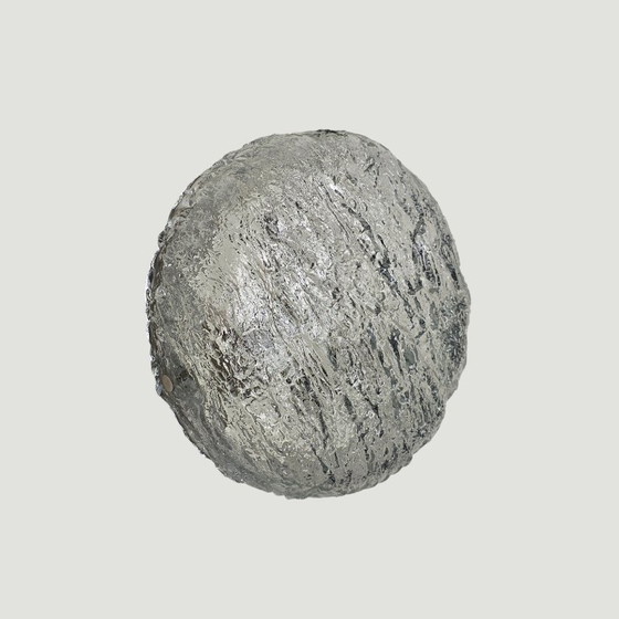 Image 1 of Vintage Kaiser Leuchten Round Ceiling Lamp / Wall Lamp – German Space Age Design – Ice Glass – Ø31 cm