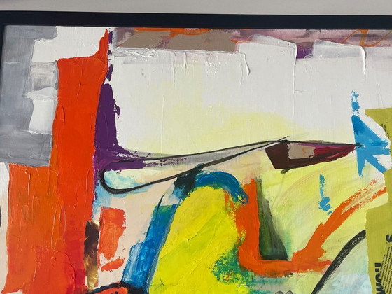 Image 1 of 1 Dipinto acrilico con parte collage su tela