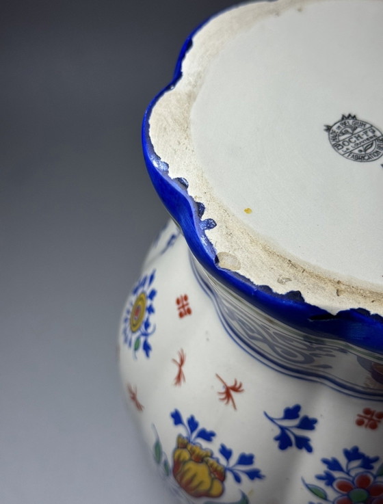 Image 1 of Boch Frères Keramis dekselpot van faience – Art Deco-periode – België, jaren dertig