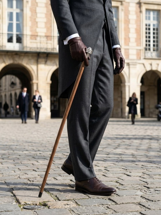 Luxury Wooden Walking Stick with Silver-Tone Carved Handle - Brand New – Decorative Objects, Metal (photo 10 of 10)