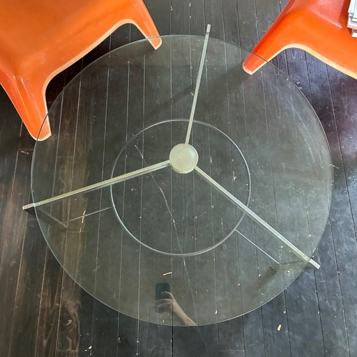 1967 Glass & Metal Coffee Table – salontafels (photo 2 of 14)