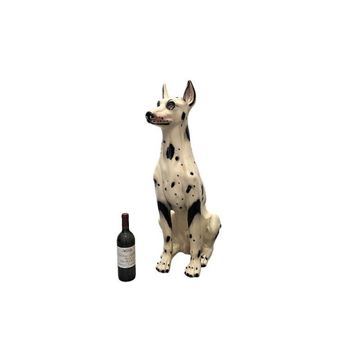 Grote Italiaanse vintage keramiek Harlekijn dog, jaren 70/80
