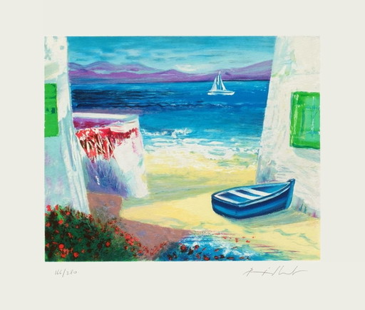 Jean Pierre POPHILLAT Perspective sur la mer Litografia firmata 1985