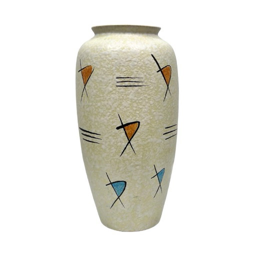 Bay Keramik West-Duitsland Vintage Vloervaas uit de jaren 60 Abstracte New Look