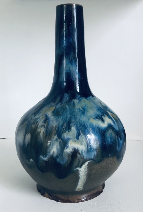 Image 1 of Art Deco Labrec flamed stoneware vase