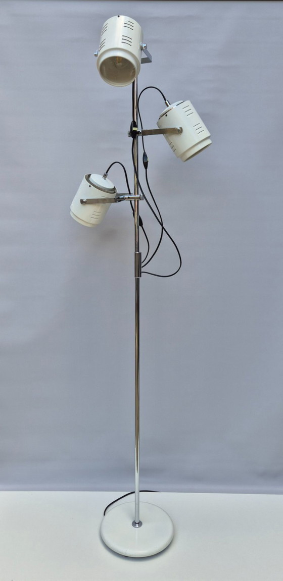 Image 1 of Vintage vloerlamp - Herda | 3 spots met lamellen - Jaren 70