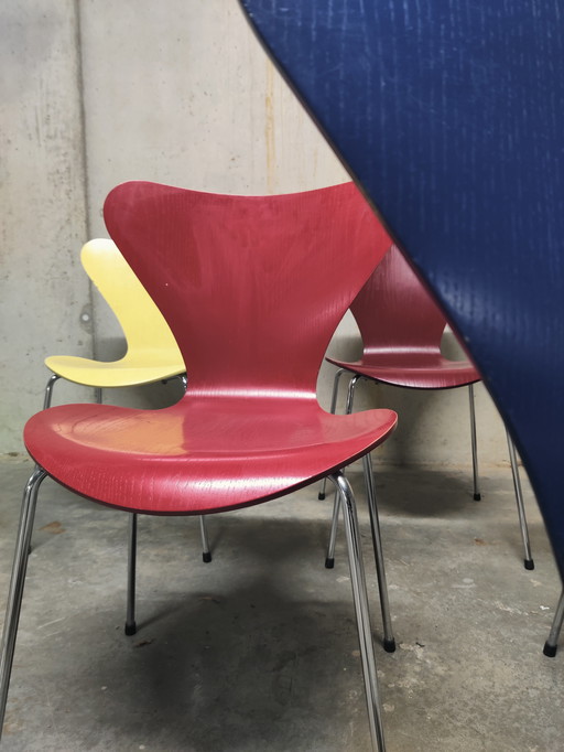 6 x Vintage Fritz Hansen butterfly chairs (series 7)- Arne Jacobsen (price per piece)