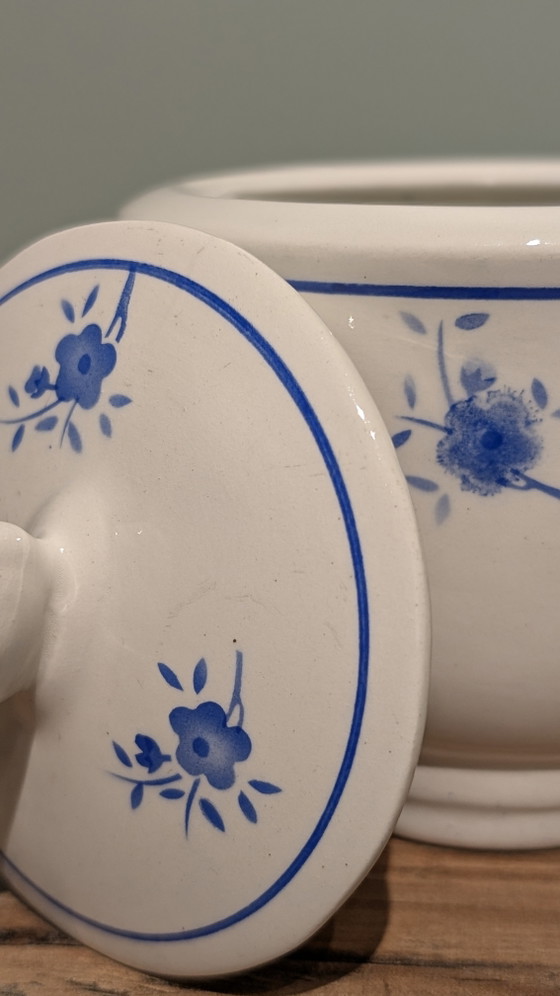 Image 1 of Zuccheriera vintage francese - Porcellana Richard - Blu