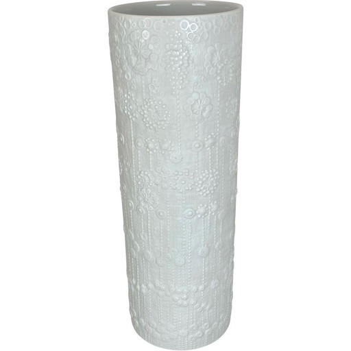 Vase vintage Op art en porcelaine par Martin Freyer pour Rosenthal, Allemagne 1970