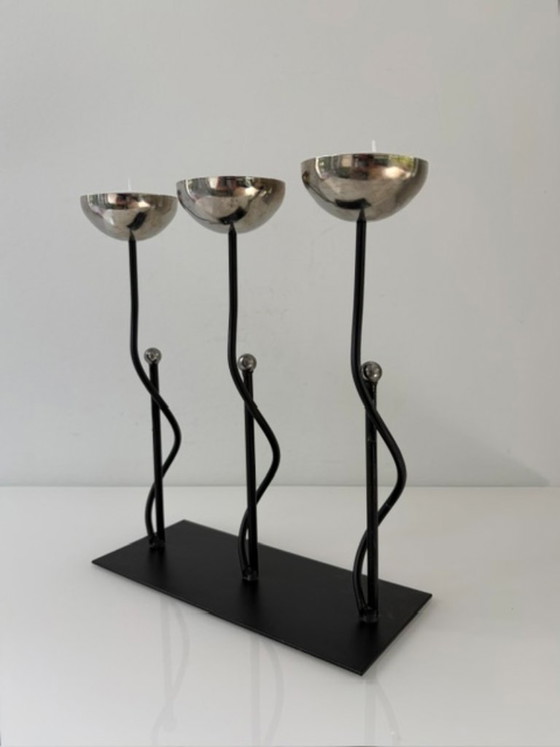 Portacandele Scultoreo – Look Memphis Postmoderno – Metal (photo 5 of 13)