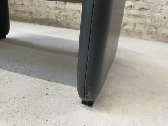 Image 1 of De Sede DS 61 Bank met poef grijs leer vintage