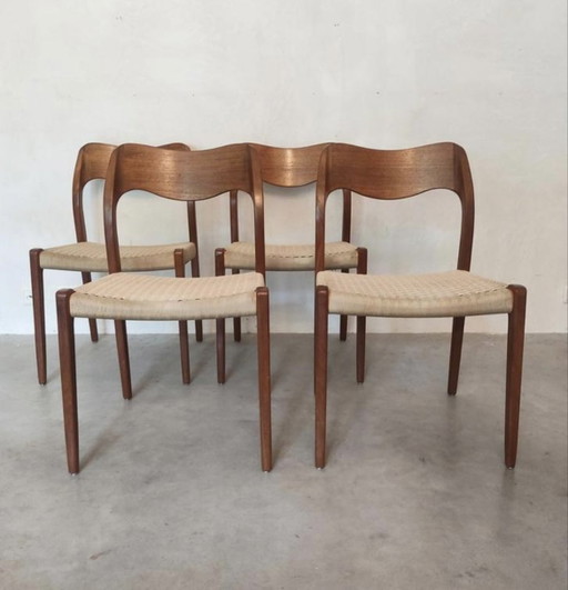 4 Chaises de salle à manger danoises Modèle No.71 - Niels O. Møller