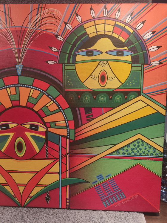 Image 1 of Theo Baars Painting - Colorful and Graphic