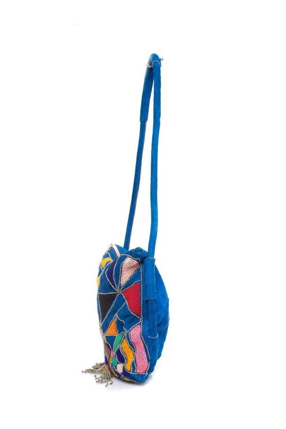 Image 1 of Borsa a tracolla Pucci in pelle scamosciata blu