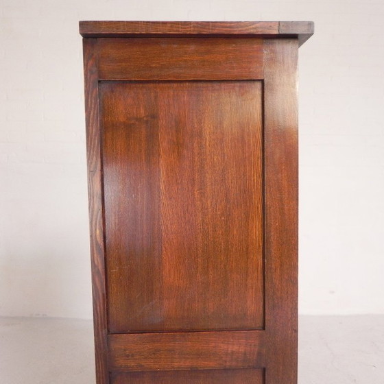 Image 1 of Meuble à volet roulant en chêne avec 1 volet, hauteur 126 cm, années 1930