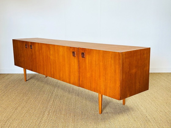 Image 1 of Scandinavian teak sideboard with 4 doors and tapered legs, 1960