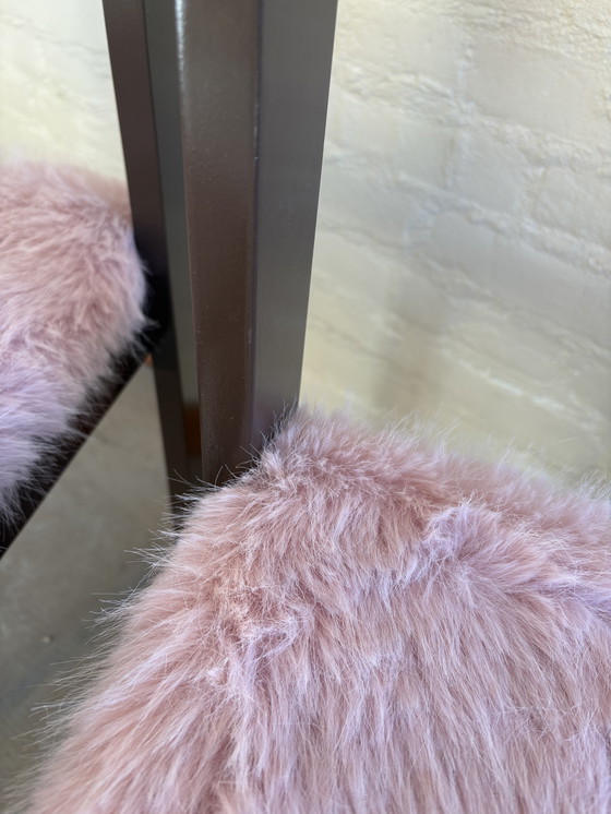 Image 1 of Sessel mit flauschigem Bezug – braun/rosa