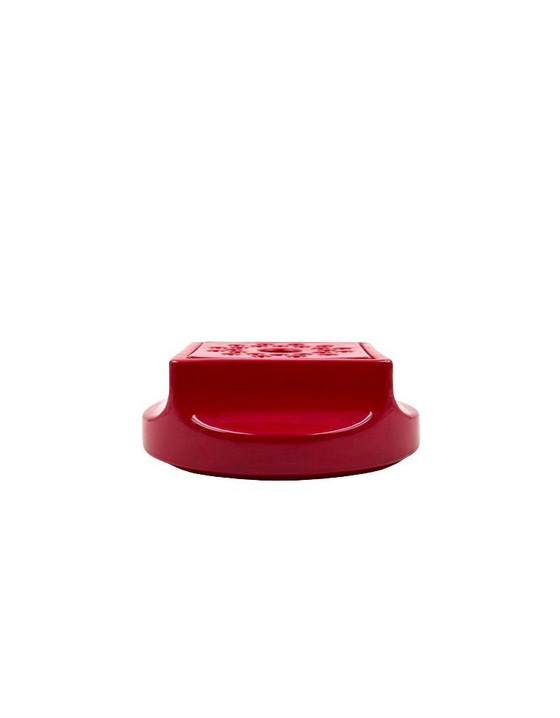 Image 1 of Space age red ceramic ashtray, Studio Opi, Gabbianelli Italy ca. 1970