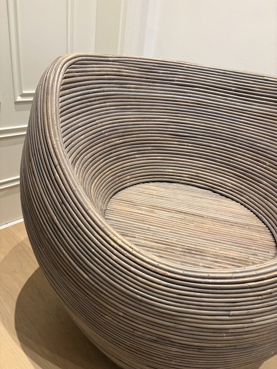 Image 1 of Vintage Rattan Egg Chair / Pod Chair – 60s/70s style, rare light finish