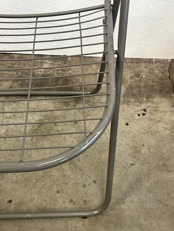 Image 1 of Sedia vintage pieghevole grigia/sedia in filo metallico, Niels Gammelgaard per IKEA, anni '80